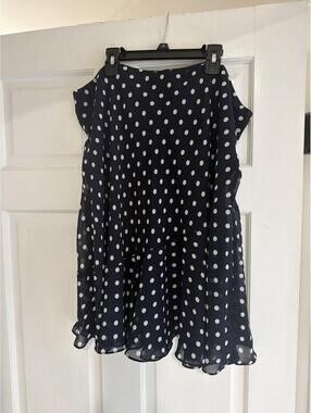 Chaps Navy Polka Dot Sleeveless skirt size xl
